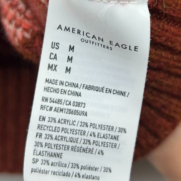 AEO American Eagle Cozy Pullover Mock Neck Cropped Knit Sweater Medium - Picture 6 of 6